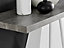 Athens Matte Grey Concrete Effect Console Table with Statement Triangular Structural Plinth Leg for Modern Living Rooms