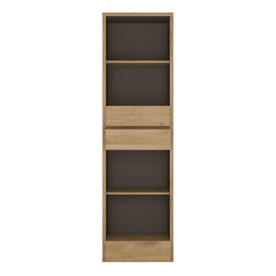 Athens Natural Oak-Effect Tall Narrow 3-Drawer Bookcase