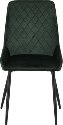 Athens Rectangular Oak Effect Dining Table Set with 4 Avery Emerald Green Chairs