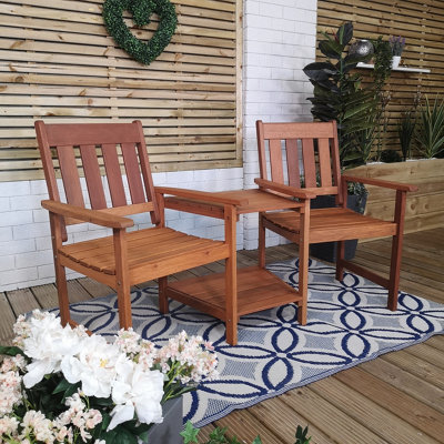 Wooden deals love seat