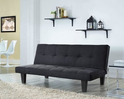 Black suede store futon