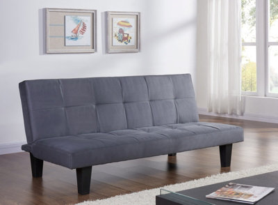 Atlanta Fabric 3 Seater Sofa Bed Faux Suede Fabric, Charcoal