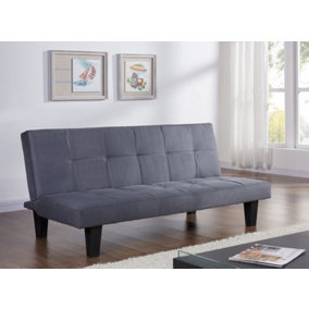 Atlanta Fabric 3 Seater Sofa Bed Faux Suede Fabric, Charcoal