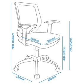 Atlanta mesh office chair with wheels in back