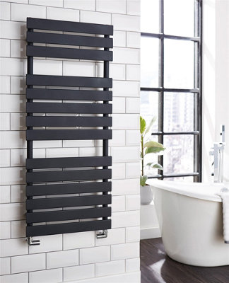 Atlantic Anthracite Grey Straight 500 x 1185mm Heated Towel Rail Warmer Radiator