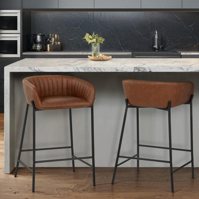 Atlantic Cub Bar Stools Antique Brown & Black Legs