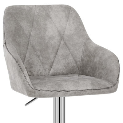 Atlantic Modena Bar Stool Antique Light Grey & Chrome Legs