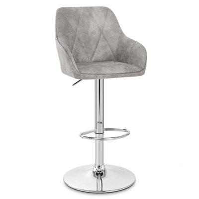 Atlantic Modena Bar Stool Antique Light Grey & Chrome Legs