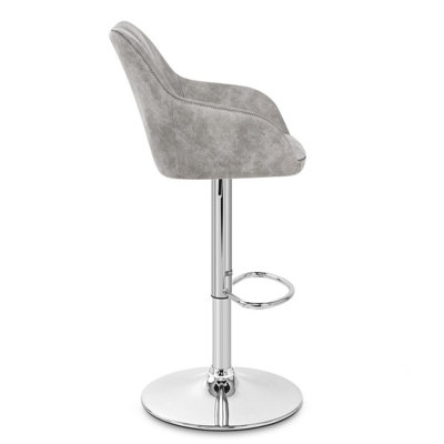 Atlantic Modena Bar Stool Antique Light Grey & Chrome Legs