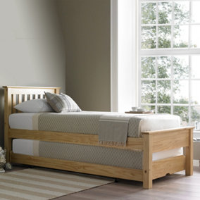 Atlantis Oak Finish Wooden Guest Bed Including Underbed