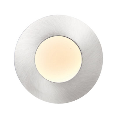 AtomicPlus Fire Rated Integrated LED 1 Light Bathroom Recessed Light Satin Nickel Plate IP65