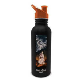 Attack on Titan Metal Water Bottle Black/Orange (One Size)