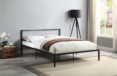 Atwick Black Modern Minimalistic Double Metal Bed | DIY at B&Q