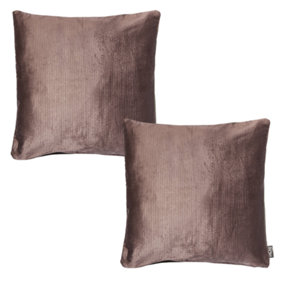 Aubergine Metallic Filled Decorative Throw Scatter Cushion - 45 x 45cm - Pack of 2