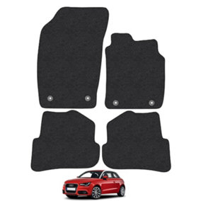 Audi A1 2010-2019 Car Floor Mats Carpet Tailored Fit 4pcs Set Anti-Slip Black