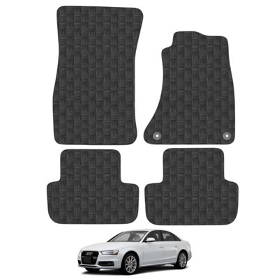 Audi A4 2008-2016 Car Floor Mats Rubber Tailored Fit Heavy-Duty 4pcs Set Black