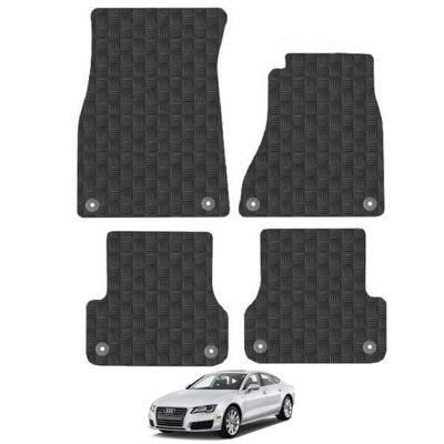 Audi A7 2010-2018 Car Floor Mats Rubber Tailored Fit 4pcs Heavy-Duty Set Black