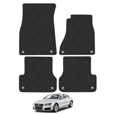 Audi A7 2010-2018 Car Floor Mats Rubber Tailored Fit 4pcs Set Anti-Slip Black