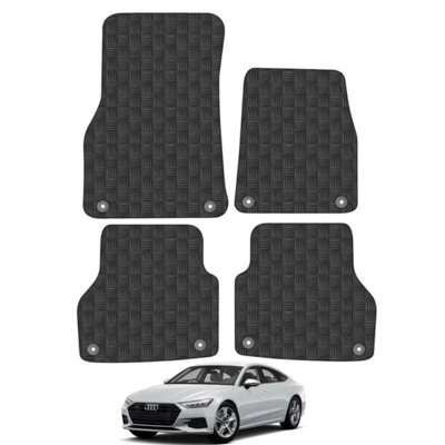 Audi A7 2018-Onwards Car Floor Mats Rubber Tailored Fit Set Heavy-Duty 4 Pieces