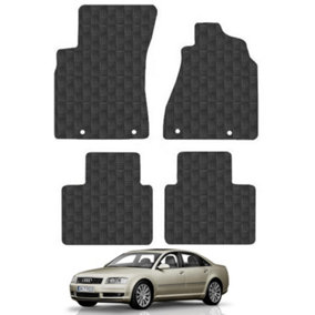 Audi A8 1993-2003 SWB Car Floor Mats Rubber Tailored Fit Set Heavy-Duty Black