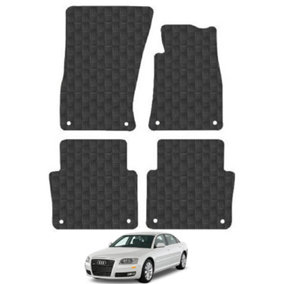 Audi A8 2003-2010 SWB Car Floor Mats Rubber Tailored Fit Heavy-Duty 4pcs Set