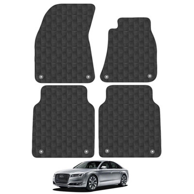 Audi A8 LWB 2010-2018 Car Floor Mats Rubber Tailored Fit Set Heavy-Duty 4pcs