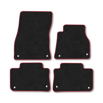 Audi E-Tron (2019+) Premium Car Mats Tufted-Pile Carpet Red Trim ...