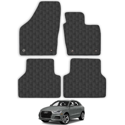 Audi Q3 2011-2018 Car Floor Mats Rubber Tailored Fit Heavy-Duty 4pcs Set Black