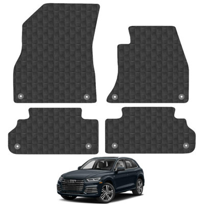 Audi Q5 2017-Onwards Car Floor Mats Rubber Tailored Fit 4pc Set Heavy-Duty Black