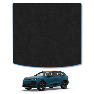 Audi Q6 e-Tron (2024+) Boot Liner Mat Tailored Fit Blue Trim Carpet ...