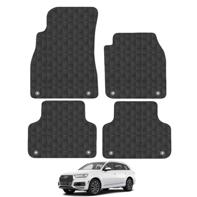 Audi Q7 2016-Onwards Car Floor Mats Rubber Tailored Fit Set Heavy-Duty