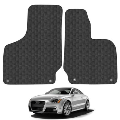 Audi TT 2006-2014 Car Floor Mats Rubber Tailored Fit Heavy-Duty 2pcs Set Black