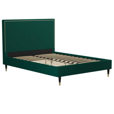 Audrey Bed Velvet Green Double