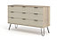 Augusta Driftwood 3+3 drawer wide chest of drawers