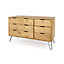 Augusta Pine 3+3 drawer wide chest of drawers