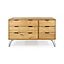 Augusta Pine 3+3 drawer wide chest of drawers