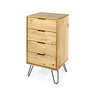 Augusta Pine 4 drawer narrow chest of drawers