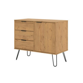 Augusta Pine Small Sideboard with 1 door, 3 drawers
