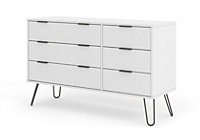 Augusta White 3+3 drawer wide chest of drawers