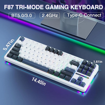 AULA F87 Pro Wireless Mechanical Keyboard, 75% TKL Custom Hot Swappable ...