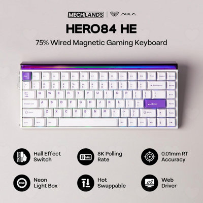 Aula Hero84 HE Wired Magnetic Gaming Keyboard, Rapid Hall Effect ...