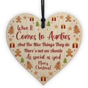 Auntie Gift Quote Birthday Christmas Gift For Auntie Wood Heart Thank You Gift For Her