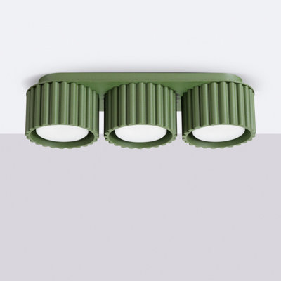 AURA aluminum olive green 3 Lights minimalist Ceiling lamps
