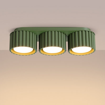 AURA aluminum olive green 3 Lights minimalist Ceiling lamps