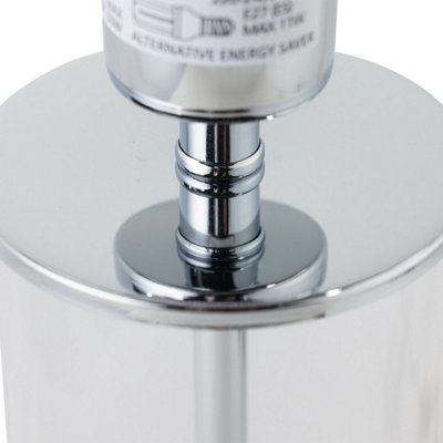 Aura - Chrome with Glass Column Table Lamp Base