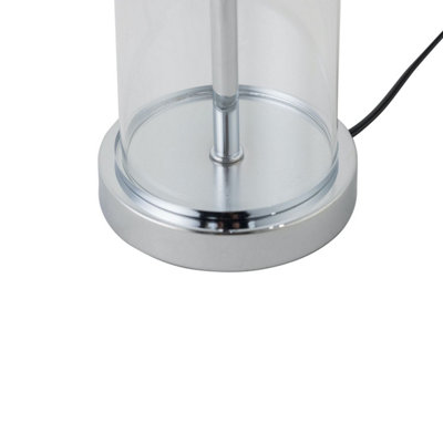 Aura - Chrome with Glass Column Table Lamp Base