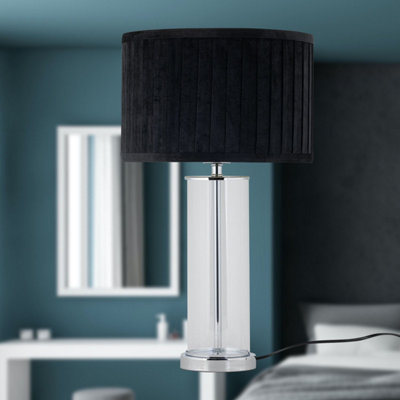 Aura - Chrome with Glass Column Table Lamp Base
