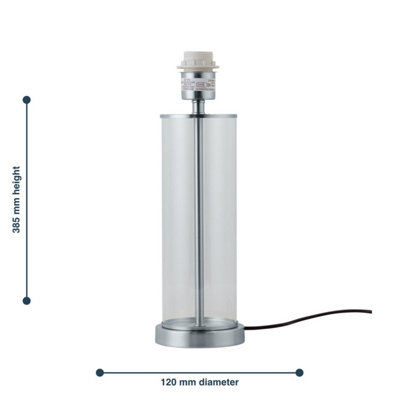 Aura - Chrome with Glass Column Table Lamp Base