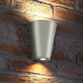 Auraglow 14w Indoor / Outdoor Double Up & Down Wall Light - Silver - Warm White