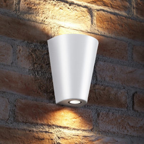 Auraglow 14w Indoor / Outdoor Double Up & Down Wall Light - White - Warm White
